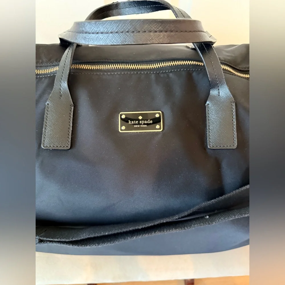 Kate Spade Classic Black Nylon Duffle Weekend Bag - Picture 5 of 13